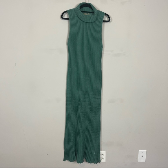 NWT FREE PEOPLE HARLEY SWEATER MAXI DRESS SIZE XS IN GREEN TURTLENECK - Picture 7 of 16